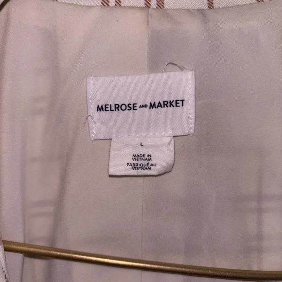 Melrose and Market Cream and Brown Checkered Blazer - Picture 3 of 3